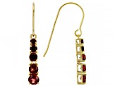Red Garnet 18K Yellow Gold Over Sterling Silver Earrings. 1.93ctw