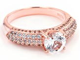 White Lab Created Sapphire 18k Rose Gold Over Sterling Silver Ring 1.70ctw
