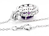 Purple African Amethyst Rhodium Over Sterling Silver Pendant with Chain. 1.78ctw
