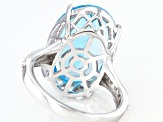 Sky Blue Topaz Rhodium Over Sterling Silver Ring 15.76ctw