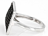 Black Spinel Rhodium Over Sterling Silver Ring 1.10ctw
