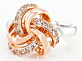 White Lab Created Sapphire 18k Rose Gold Over Sterling Silver Ring .72ctw