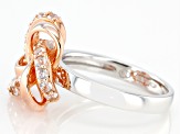 White Lab Created Sapphire 18k Rose Gold Over Sterling Silver Ring .72ctw