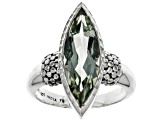 Green Prasiolite Sterling Silver Ring 3.50ctw