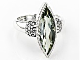 Green Prasiolite Sterling Silver Ring 3.50ctw