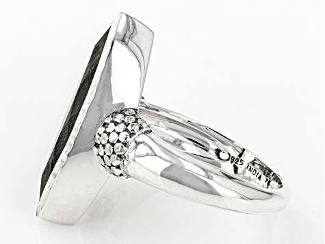 Green Prasiolite Sterling Silver Ring 3.50ctw