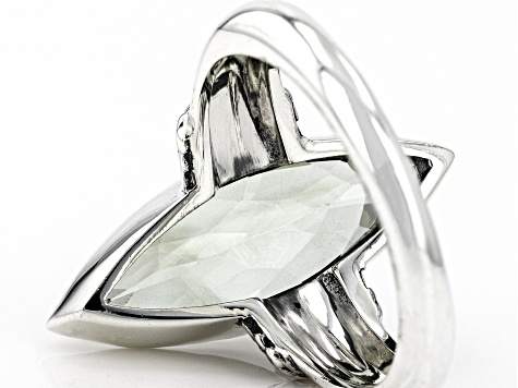 Green Prasiolite Sterling Silver Ring 3.50ctw