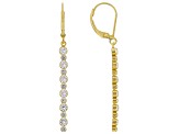 White Lab Created Sapphire 18k Yellow Gold Over Sterling Silver Dangle Earrings 1.79ctw