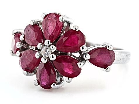 Mahaleo® Ruby Rhodium Over Sterling Silver Ring 3.64ctw