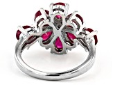 Red Mahaleo® Ruby Rhodium Over Sterling Silver Ring. 3.70ctw