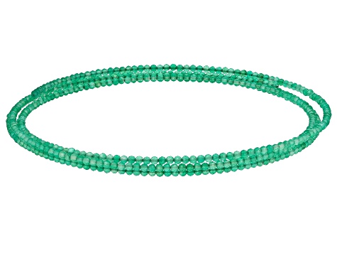Green Onyx Stainless Steel Beaded Wrap Choker Necklace