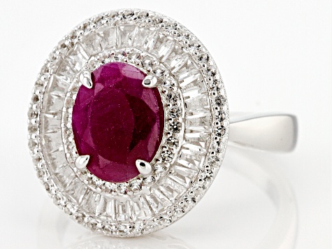 Red Ruby Rhodium Over Sterling Silver Ring 2.70ctw - DOK1721