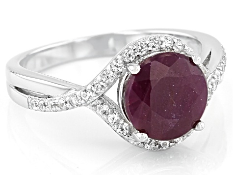 Red Ruby Rhodium Over Sterling Silver Ring 2.35ctw