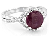 Red Ruby Rhodium Over Sterling Silver Ring 2.35ctw