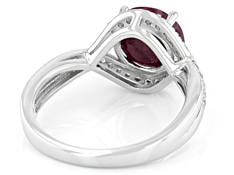 Red Ruby Rhodium Over Sterling Silver Ring 2.35ctw