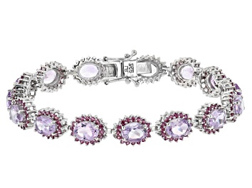 Picture of Lavender Amethyst Rhodium Over Sterling Silver Bracelet 20.12ctw