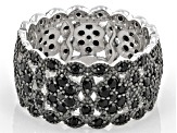 Black Spinel Rhodium Over Sterling Silver Band Ring 1.45ctw