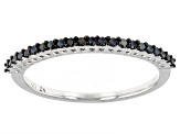 Black Spinel Rhodium Over Sterling Silver Ring Set 1.15ctw