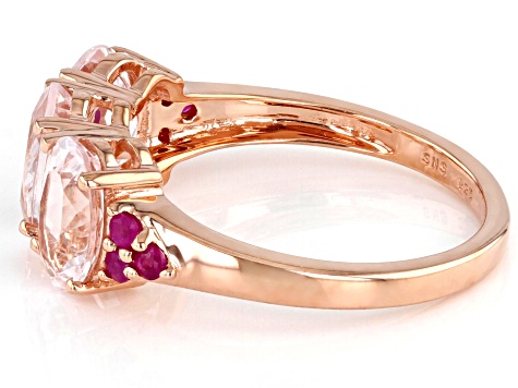 Pink Morganite 18K Rose Gold Over Sterling Silver Ring. 1.73ctw