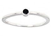 Black Spinel Rhodium Over Sterling Silver 6pc Ring Set. 0.79ctw
