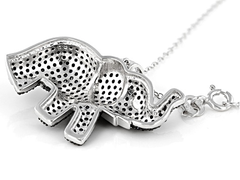 Black Spinel Rhodium Over Sterling Silver Elephant Pendant Black Spinel Rhodium Over Sterling Silver Elephant Pendant