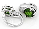 Green Chrome Diopside Rhodium Over Sterling Silver Earrings. 2.42ctw