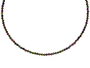 Multi Color Black Spinel Stainless Steel Necklace