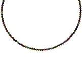 Multi Color Black Spinel Stainless Steel Necklace