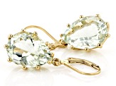 Green Prasiolite 18K Yellow Gold Over Sterling Silver Earrings. 13.00ctw