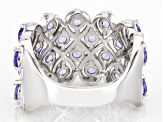 Blue Tanzanite Rhodium Over Sterling Silver Ring 2.18ctw
