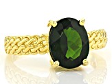 Green Chrome Diopside 18K Yellow Gold Over Sterling Silver Ring. 2.30ct