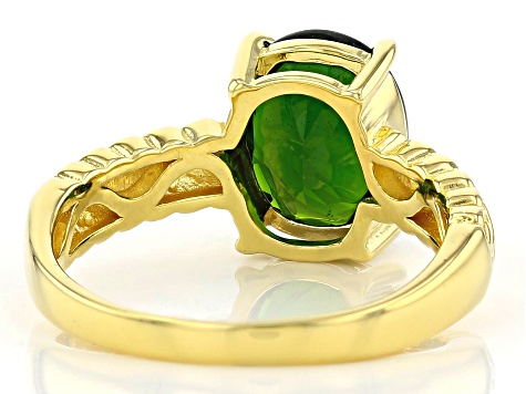 Green Chrome Diopside 18K Yellow Gold Over Sterling Silver Ring. 2.30ct