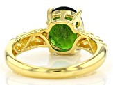 Green Chrome Diopside 18K Yellow Gold Over Sterling Silver Ring. 2.30ct