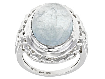 Picture of Blue Aquamarine Sterling Silver Solitaire Ring