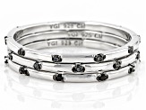 Black Spinel Rhodium Over Sterling Silver Stackable Band Ring 0.17ctw