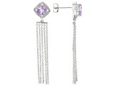 Lavender Amethyst Rhodium Over Sterling Silver Earrings 1.57ctw