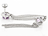 Lavender Amethyst Rhodium Over Sterling Silver Earrings 1.57ctw