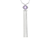 Lavender Amethyst Rhodium Over Silver Necklace 1.24ctw