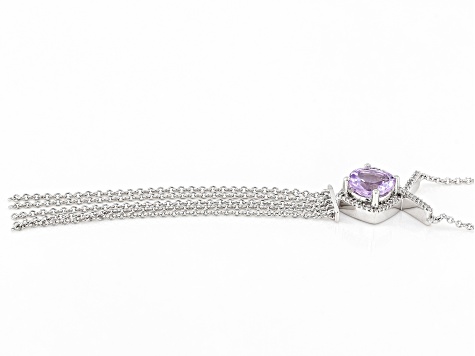 Lavender Amethyst Rhodium Over Silver Necklace 1.24ctw
