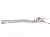 Lavender Amethyst Rhodium Over Silver Necklace 1.24ctw