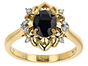 Blue Sapphire 10k Yellow Gold Ring 1.35ctw