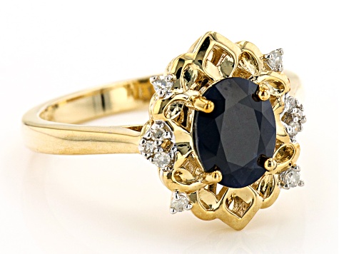 Blue Sapphire 10k Yellow Gold Ring 1.35ctw