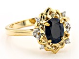 Blue Sapphire 10k Yellow Gold Ring 1.35ctw