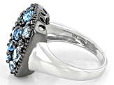 Blue Topaz Rhodium Over Sterling Silver Ring 2.47ctw