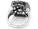 Blue Topaz Rhodium Over Sterling Silver Ring 2.47ctw