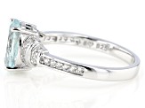 Blue Aquamarine Rhodium Over Sterling Silver Ring 1.92ctw