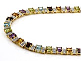 Swiss Blue Topaz 18k Yellow Gold Over Silver Two-Tone Necklace 15.53ctw