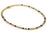 Swiss Blue Topaz 18k Yellow Gold Over Silver Two-Tone Necklace 15.53ctw