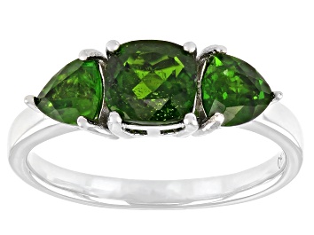 Green Peridot Rhodium Over Silver Ring 2.61ctw