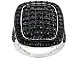 Black Spinel Rhodium Over Sterling Silver Ring 4.45ctw